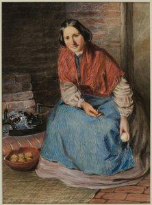 Mujer Pelando Manzanas de William Henry Hunt