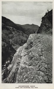 Cañones de Colorado: Cañón Uncompahgre, Carretera de peaje Ouray y Silverton de William Henry Jackson
