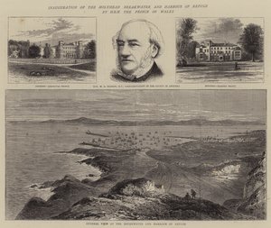 Inauguración del rompeolas y puerto de refugio de Holyhead por SAR el Príncipe de Gales