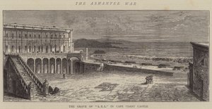 La guerra Ashantee, la tumba de L E L en el castillo de Cape Coast de William Henry James Boot