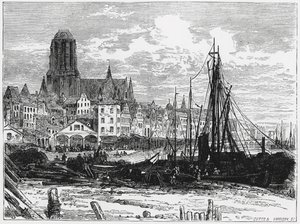 Vista de Frankfurt del Meno con la Iglesia de las Damas Blancas en el fondo de William Henry James Boot