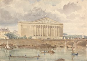 Chambre des Députés y Pont Louis XVI, 30 de julio de 1828, 6 de la mañana de William Henry Lake Price