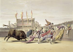 Chulos jugando al toro, 1865 de William Henry Lake Price