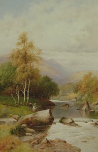 Un lugar tranquilo en el valle de Festiniog, Gales, 1909 de William Henry Mander