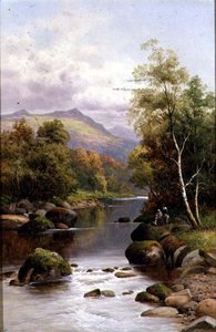 Atardecer en el Glaslyn, Gales del Norte de William Henry Mander