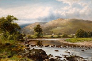 Piedras de paso en Bettws-y-Coed, Gales del Norte de William Henry Mander