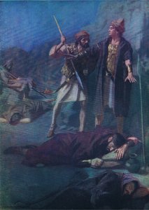 David perdonando a Saúl, de El Libro de Imágenes de la Biblia publicado por Thomas Nelson, c.1950 de William Henry Margetson