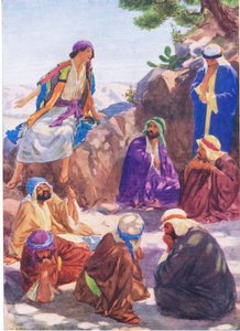 José contando su sueño, de El Libro de Imágenes de la Biblia publicado por Thomas Nelson, c.1950 de William Henry Margetson