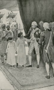 Los hijos del Sultán Tippu son recibidos por Lord Cornwallis como rehenes