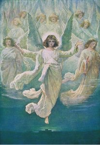 El coro de ángeles, de El Libro de Imágenes de la Biblia publicado por Thomas Nelson, c.1950