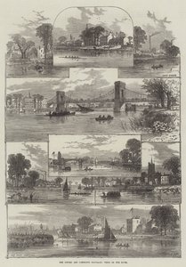 La regata Oxford y Cambridge, vistas en el río de William Henry Pike