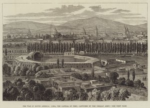 La guerra en Sudamérica, Lima, la capital de Perú, capturada por el ejército chileno de William Henry Pike
