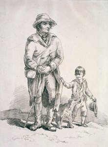 Un rústico con un perro y un niño, Personajes provinciales de William Henry Pyne