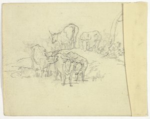 Ganado (recto); El charlatán (verso) de William Henry Pyne