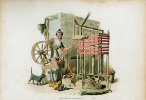La devanadora de lana, 1805 de William Henry Pyne