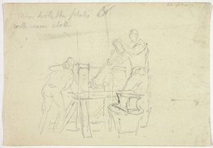 Dos hombres trabajando en una máquina de William Henry Pyne
