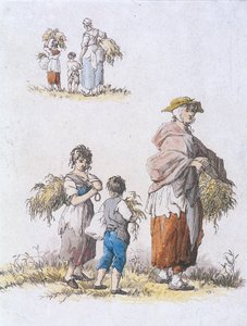 Mujeres y niños espigando, Personajes provinciales de William Henry Pyne