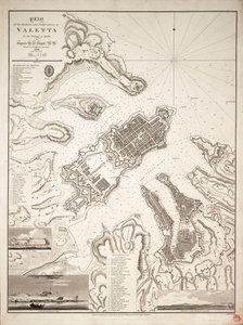 Plano de los puertos y fortificaciones de La Valetta en la isla de Malta, c.1821 (grabado) de William Henry Smyth