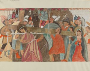 Estación de la Cruz No. 5: Jesús es asistido en llevar su cruz, c. 1936 de William Herbert