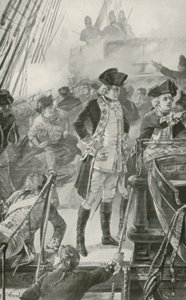 El almirante Rodney dirige la batalla a bordo del Formidable de William Heysham Overend