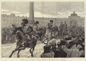 Llegada del nuevo Emperador y Emperatriz de Rusia al Palacio de Invierno, San Petersburgo de William Heysham Overend