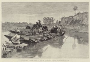Barcos en el río Myettha en Gungaw, en el país de Yaw, noroeste de Birmania