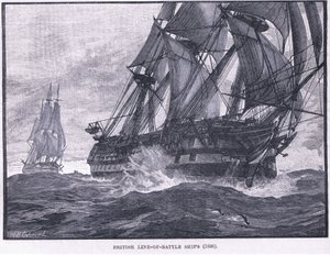 Línea de barcos de batalla británicos AD 1836 de William Heysham Overend