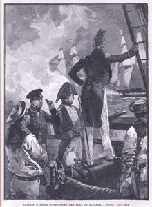 El capitán Walpole interceptando los barcos del duque de Saldanha