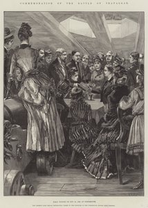 Conmemoración de la Batalla de Trafalgar, HMS Victory el 21 de octubre de 1886, en Portsmouth de William Heysham Overend