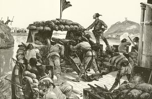 Gordon atacado por los árabes de El Mahdi
