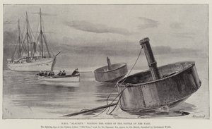 HMS Alacrity visitando la Escena de la Batalla del Yalu