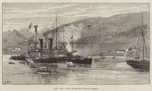 El HMS Howe siendo remolcado al puerto de Ferrol