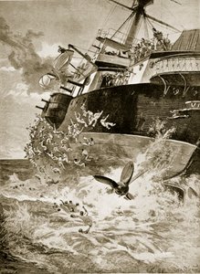 El HMS Victoria volcando, 22 de junio de 1893