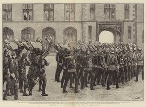 Inspección de los Guardias de Granaderos por la Reina en el Castillo de Windsor
