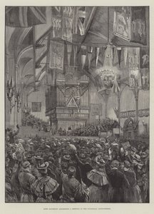 Lord Salisbury dirigiéndose a una reunión en el Guildhall, Londonderry