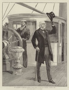 El Sr. Gladstone a bordo del yate de Su Majestad Alberta, de camino a Osborne, 15 de agosto de 1892