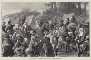 Camino a Klondike, escena cerca del embarcadero, Dyea de William Heysham Overend