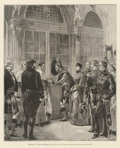 Apertura de la Exposición de Edimburgo, el Duque de Edimburgo abriendo la puerta de William Heysham Overend