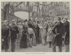 Recepción de Lord Salisbury en la estación de tren de Belfast