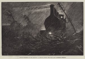 Mal Tiempo en el Ferrocarril, un Boceto durante el Temporal del Sábado por la Noche