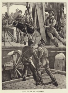 Embarcando Cañones para la India en Woolwich de William Heysham Overend