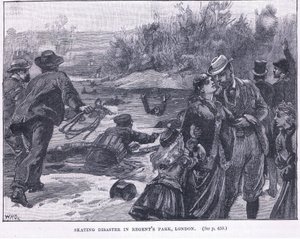 Desastre de patinaje en Regents Park, Londres 1868 d.C.