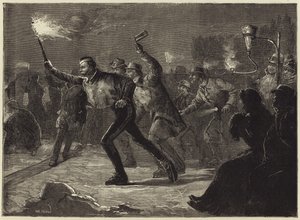 Patinaje en el Serpentine a la luz de las antorchas de William Heysham Overend