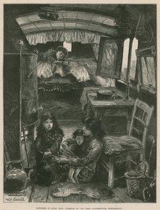 Bocetos de la vida gitana; Interior de una caravana cerca de Latimer Road, Notting Hill de William Heysham Overend