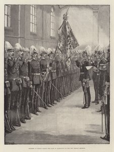 Soldados en Berlín prestando juramento de lealtad al nuevo emperador alemán de William Heysham Overend