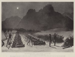 El avance hacia Dongola, Sonki a la luz de la luna, dentro del Zareba