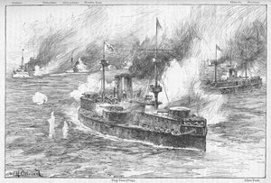 La Batalla del Yalu, 1895, 1902 de William Heysham Overend