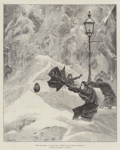 La tormenta de nieve en Nueva York, calle 26 el 12 de marzo de William Heysham Overend