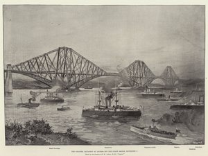 El Escuadrón del Canal Anclado frente al Puente de Forth, 2 de septiembre de William Heysham Overend