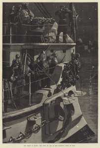 La crisis en Egipto, los arcos de uno de los barcos de guerra de Su Majestad